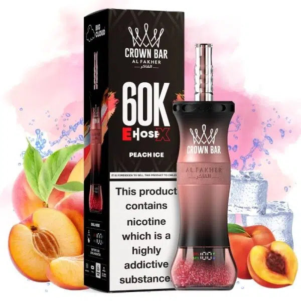 Crown Bar Al Fakher E-Hose X 60000 Peach Ice Maroc