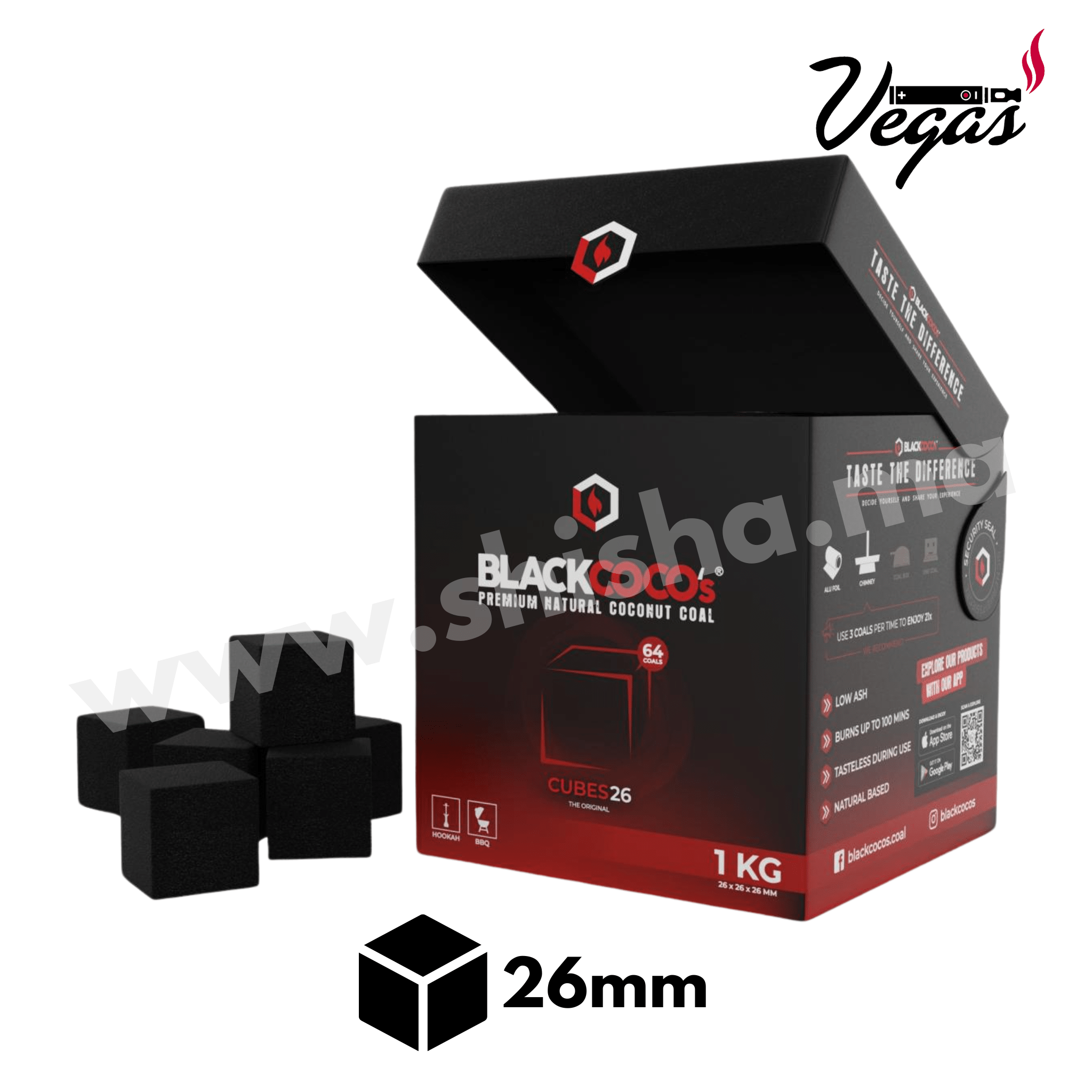 BLACKCOCO's CUBES 26mm 1Kg 64 pièces - shisha.ma