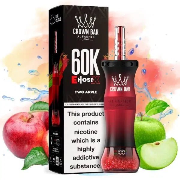 Crown Bar Al Fakher E-Hose 60000 Double Apple - shisha.ma