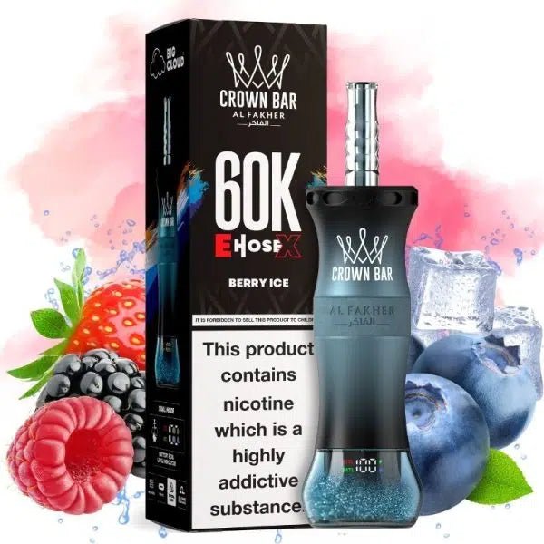 Crown Bar Al Fakher E-Hose X 60000 Berry Ice - shisha.ma