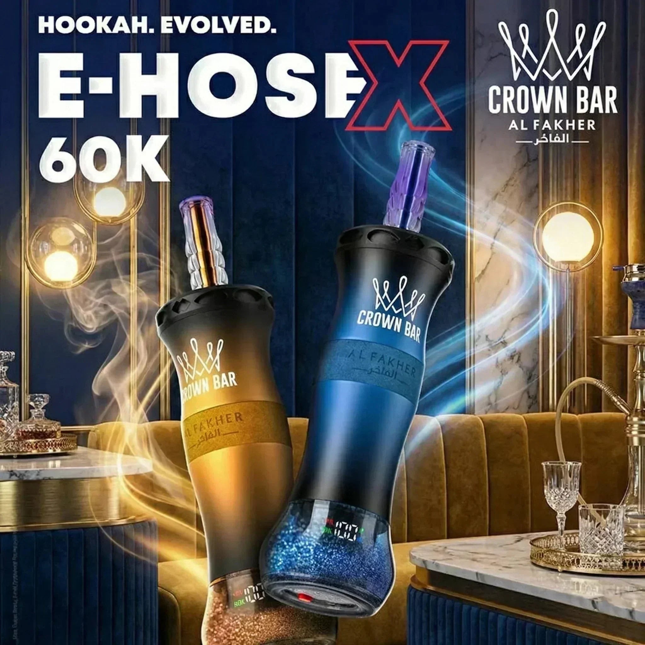 Al Fakher Crown Bar E-Hose X 60000 : Tous les goûts disponibles au Maroc.