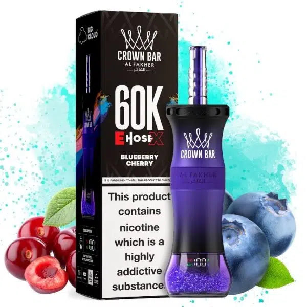 Crown Bar Al Fakher E-Hose X 60000 Blueberry Cherry Maroc