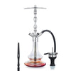 Chicha Aladin MVP 500 Shiny Bottom Red en acier inoxydable avec vase en verre transparent
