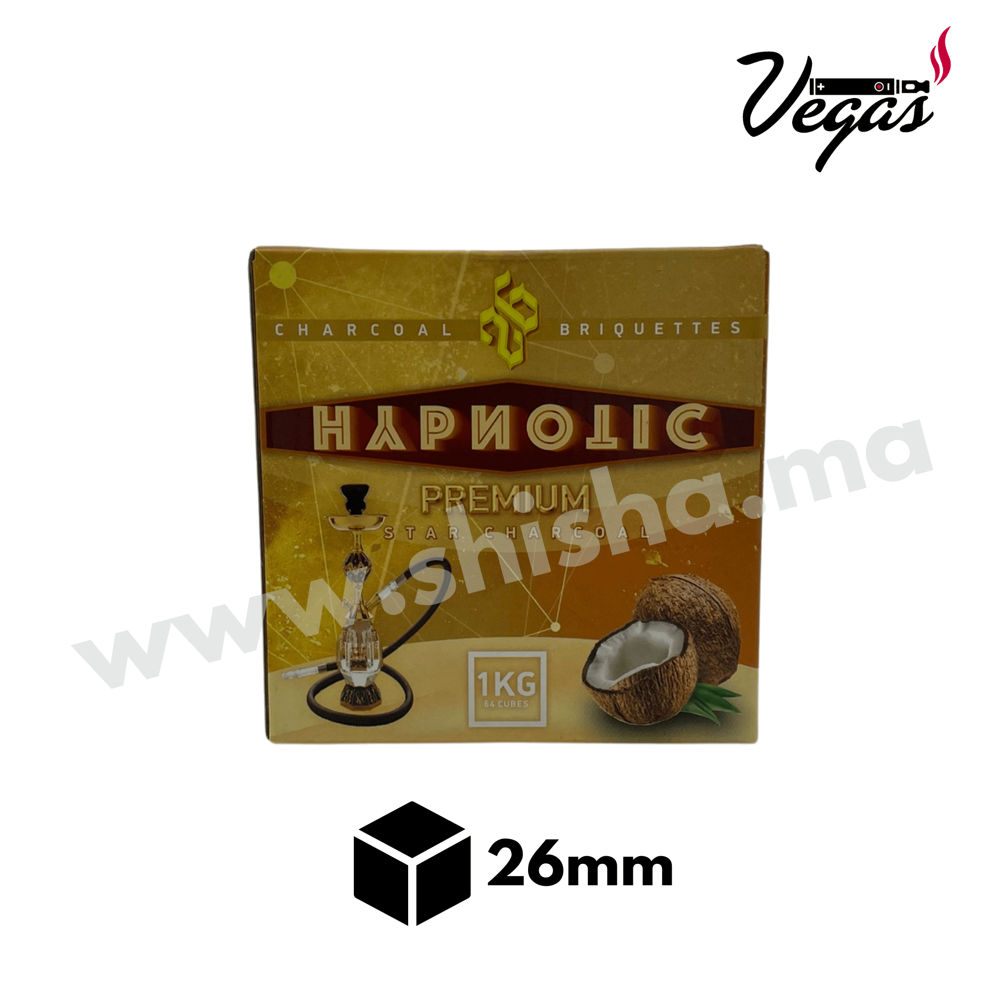Charbon HYPNOTIC PREMUIM COCO 1Kg 64 pièces - shisha.ma