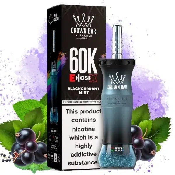 Crown Bar Al Fakher E-Hose X 60000 Blackcurrant Mint - shisha.ma